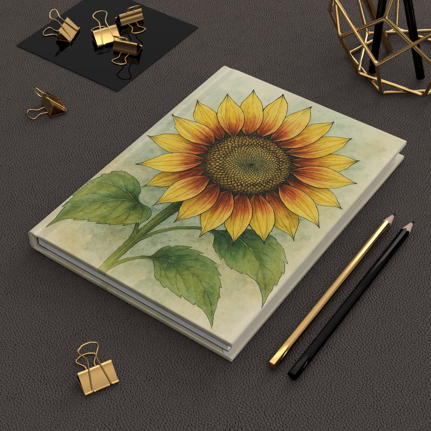Sunflower Botanical Hardcover Journal, Ruled Line