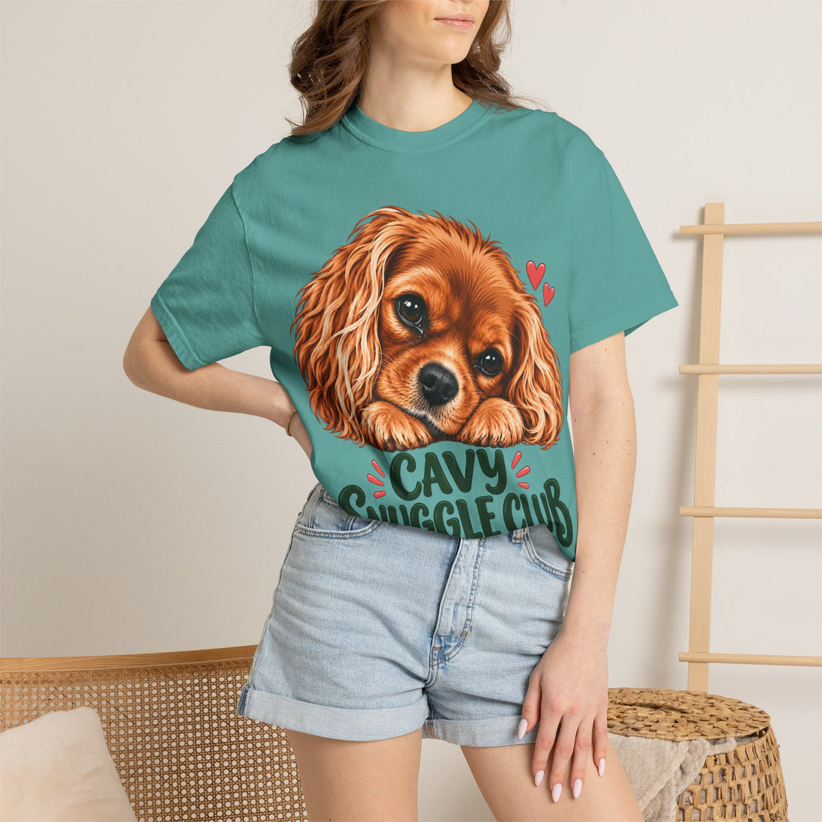 Cavalier King Charles 'Cavy Snuggle Club' T-Shirt