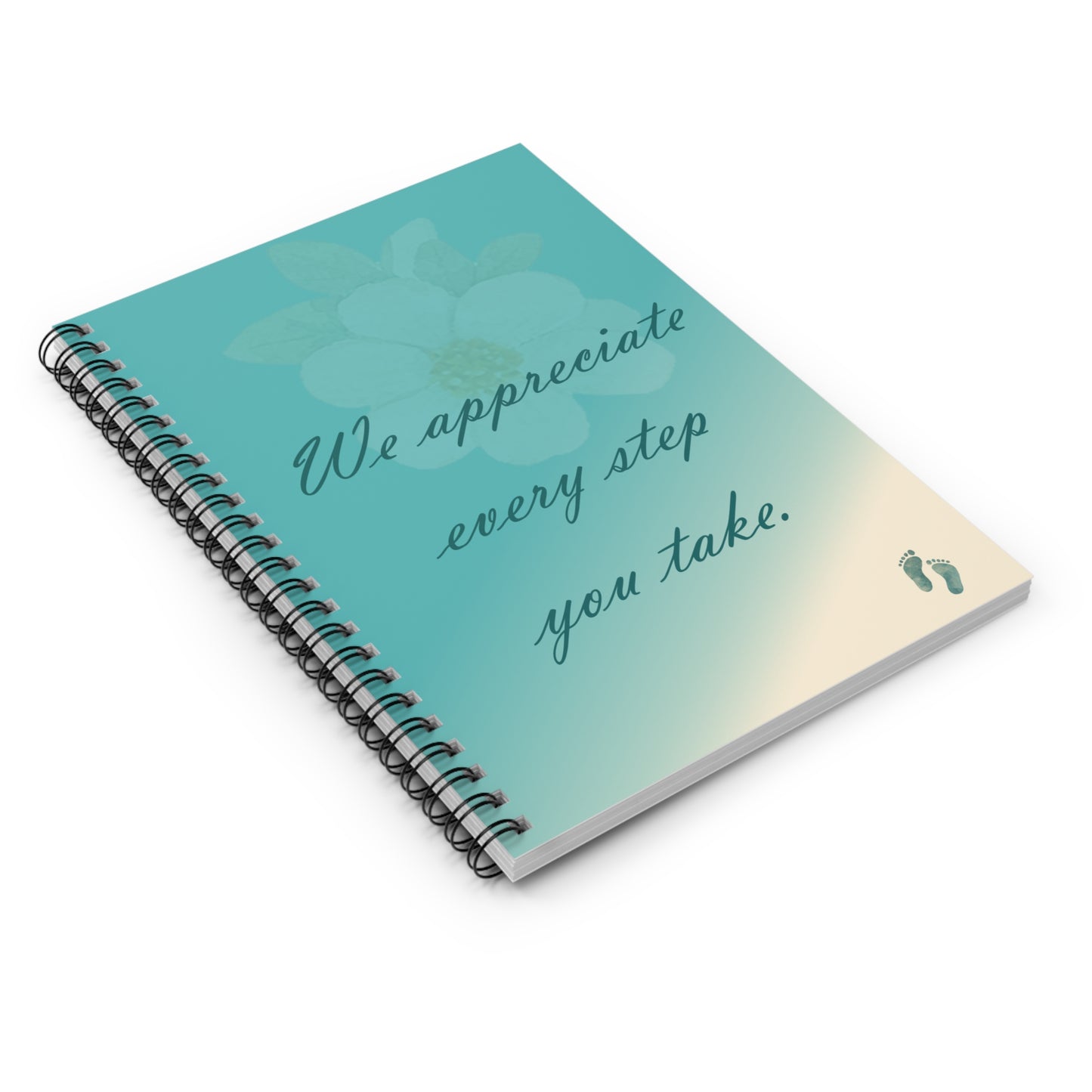 We Appreciate Every Step, Spiral Notebook - Teal