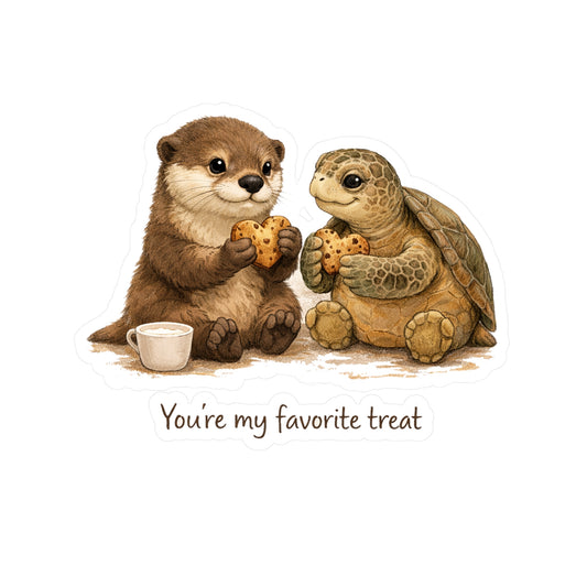 You're My Favorite Treat Otter & Turtle Vinyl Kiss-Cut Sticker