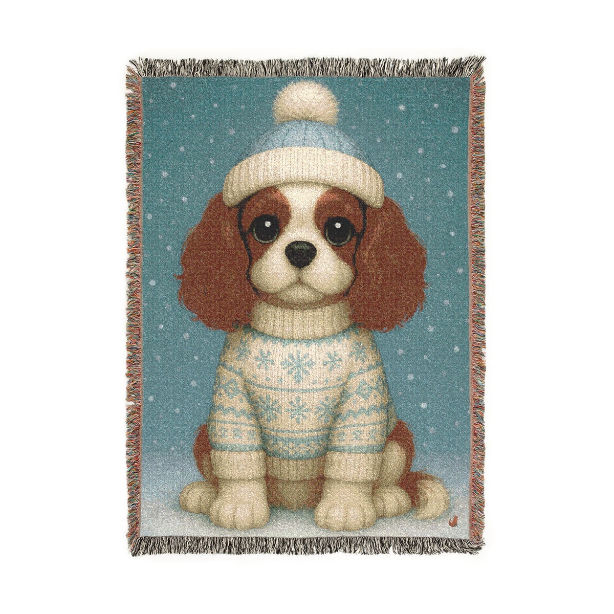 Cavy Comfort Blenheim Cavalier woven cotton blanket, alternate product view