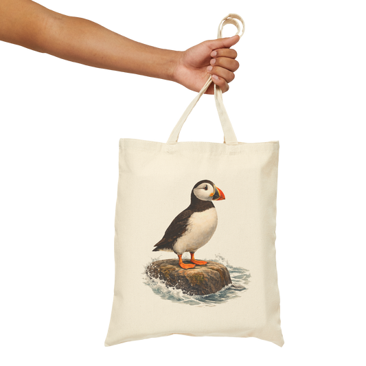 Coastal Puffin Canvas Eco-Friendly Tote