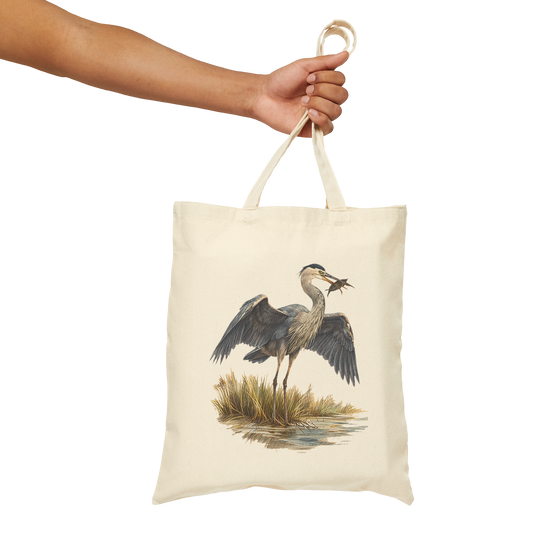 Coastal Heron Canvas Eco-Friendly Tote