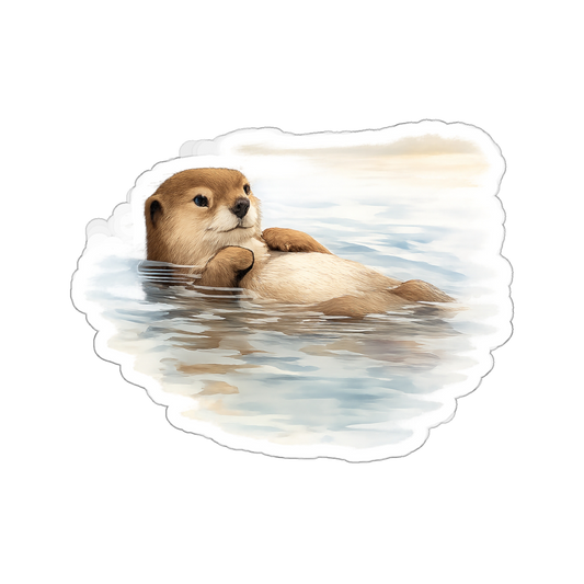 Marlow the Otter, Matte Vinyl Die-Cut Sticker