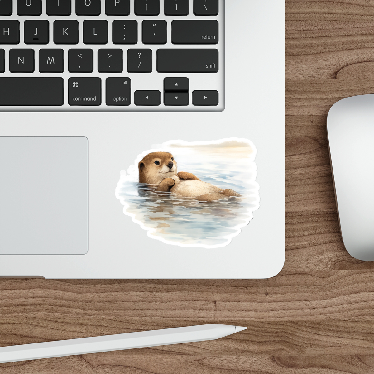 Marlow the Otter, Matte Vinyl Die-Cut Sticker