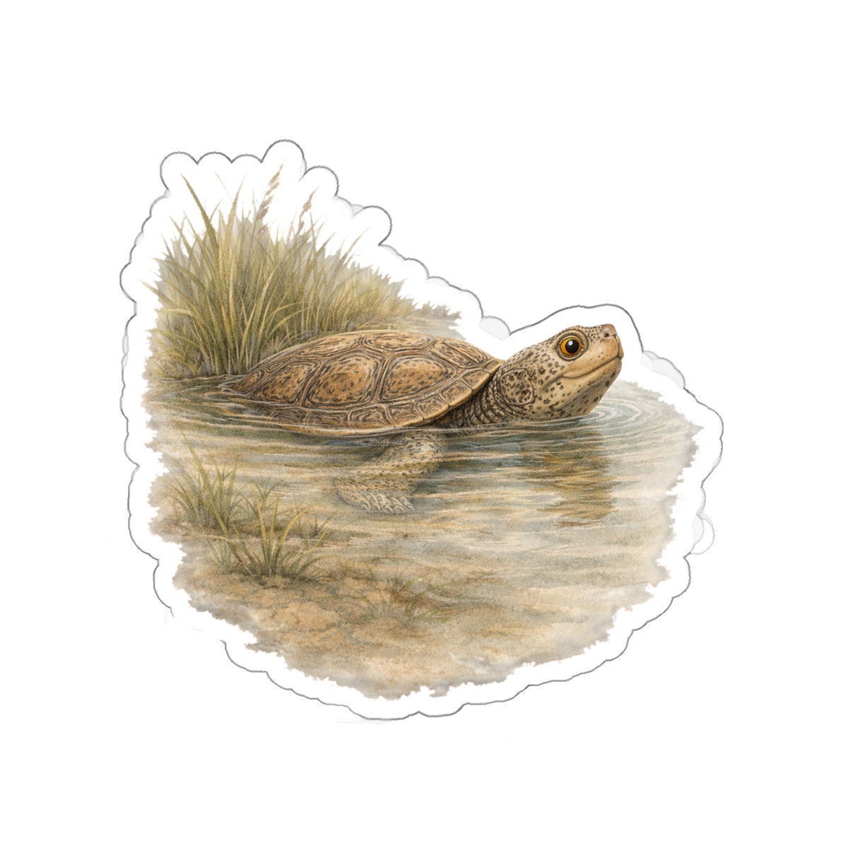 Toni the Terrapin, Matte Vinyl Die-Cut Sticker