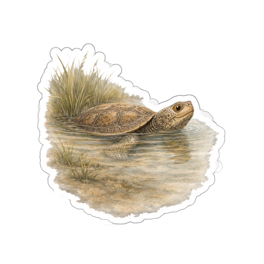 Toni the Terrapin, Matte Vinyl Die-Cut Sticker