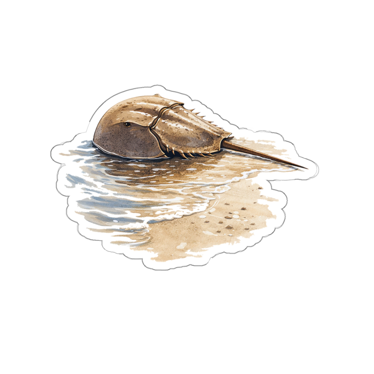 Remi the Horseshoe Crab, Matte Vinyl Die-Cut Sticker