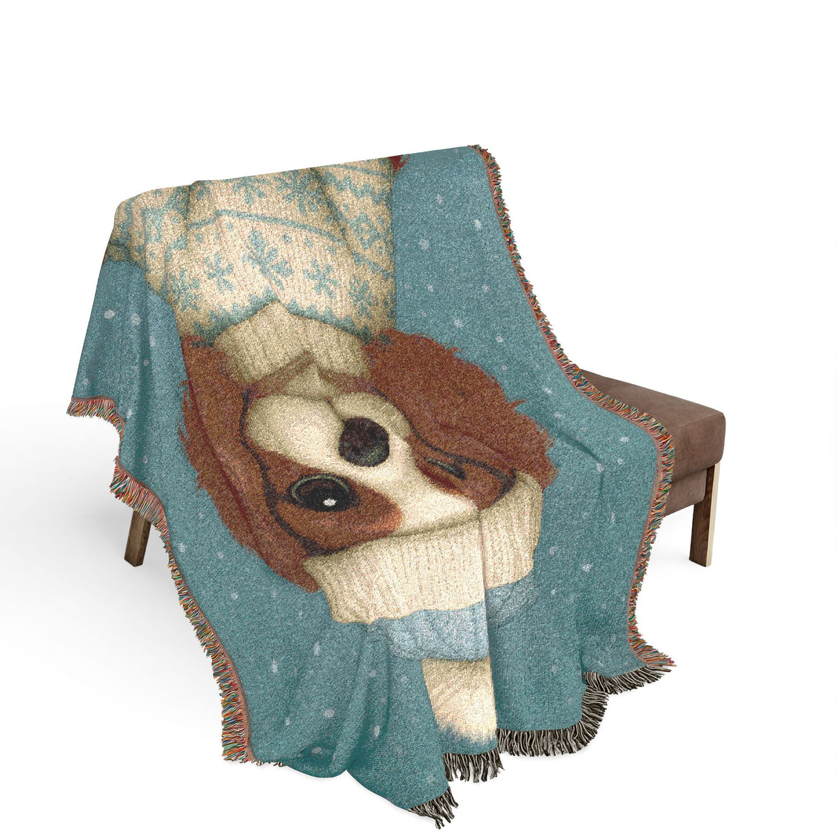 Cavy Comfort Blenheim Cavalier woven cotton blanket, alternate product view
