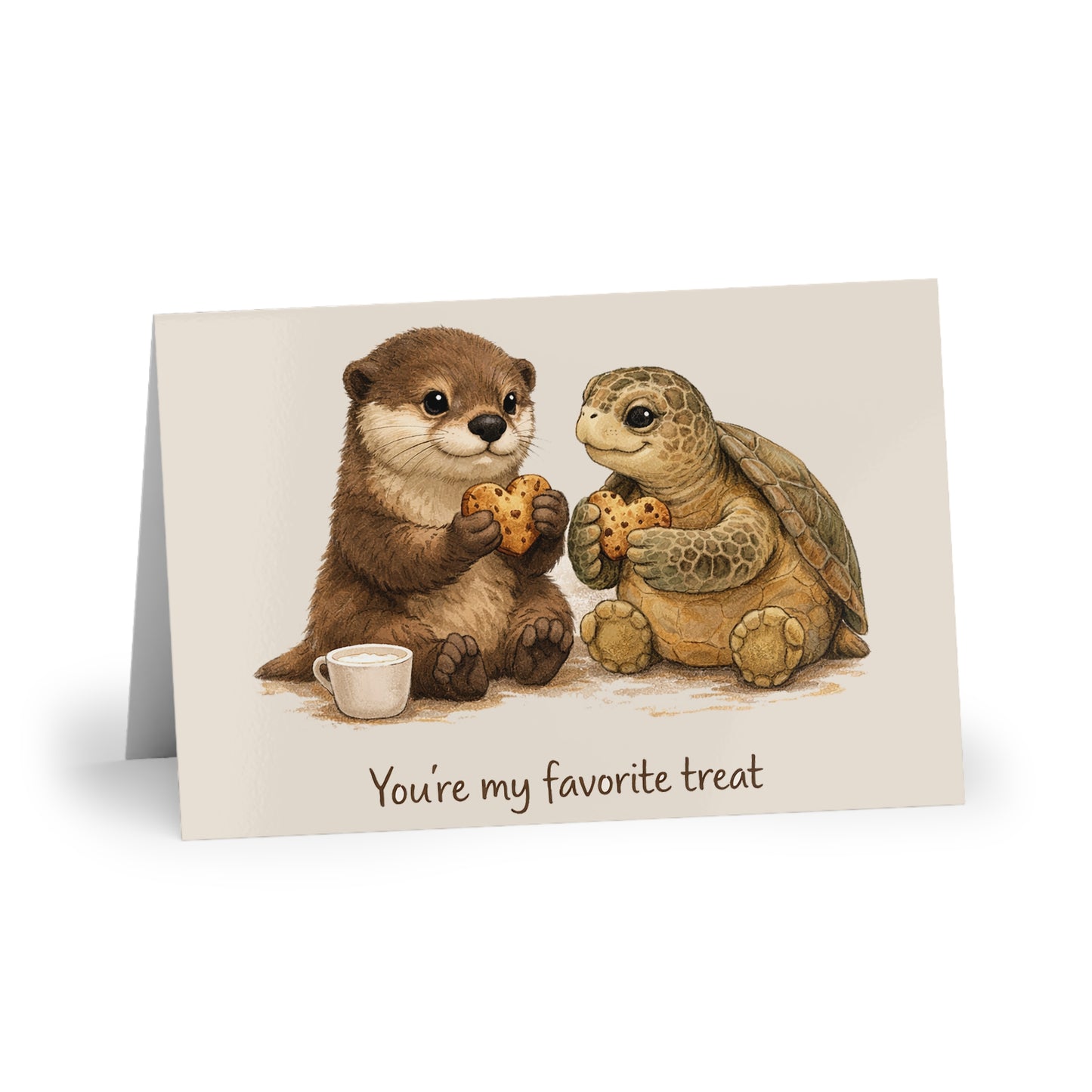 "You're My Favorite Treat" Otter & Turtle Greeting Card