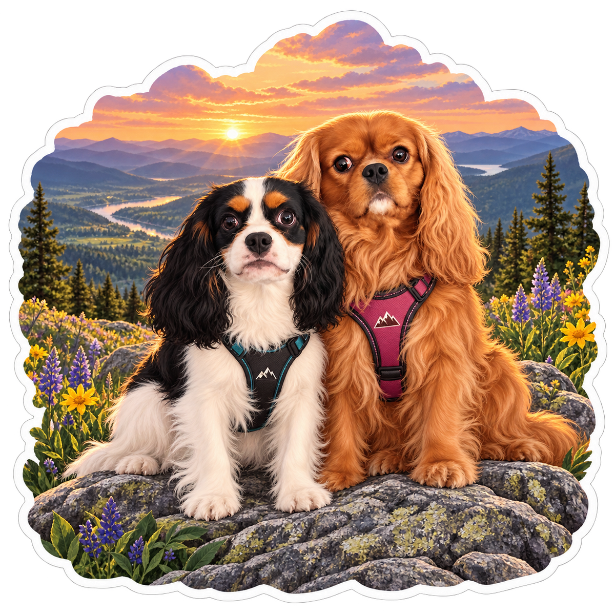 Better Together Sunset Cavalier Sticker