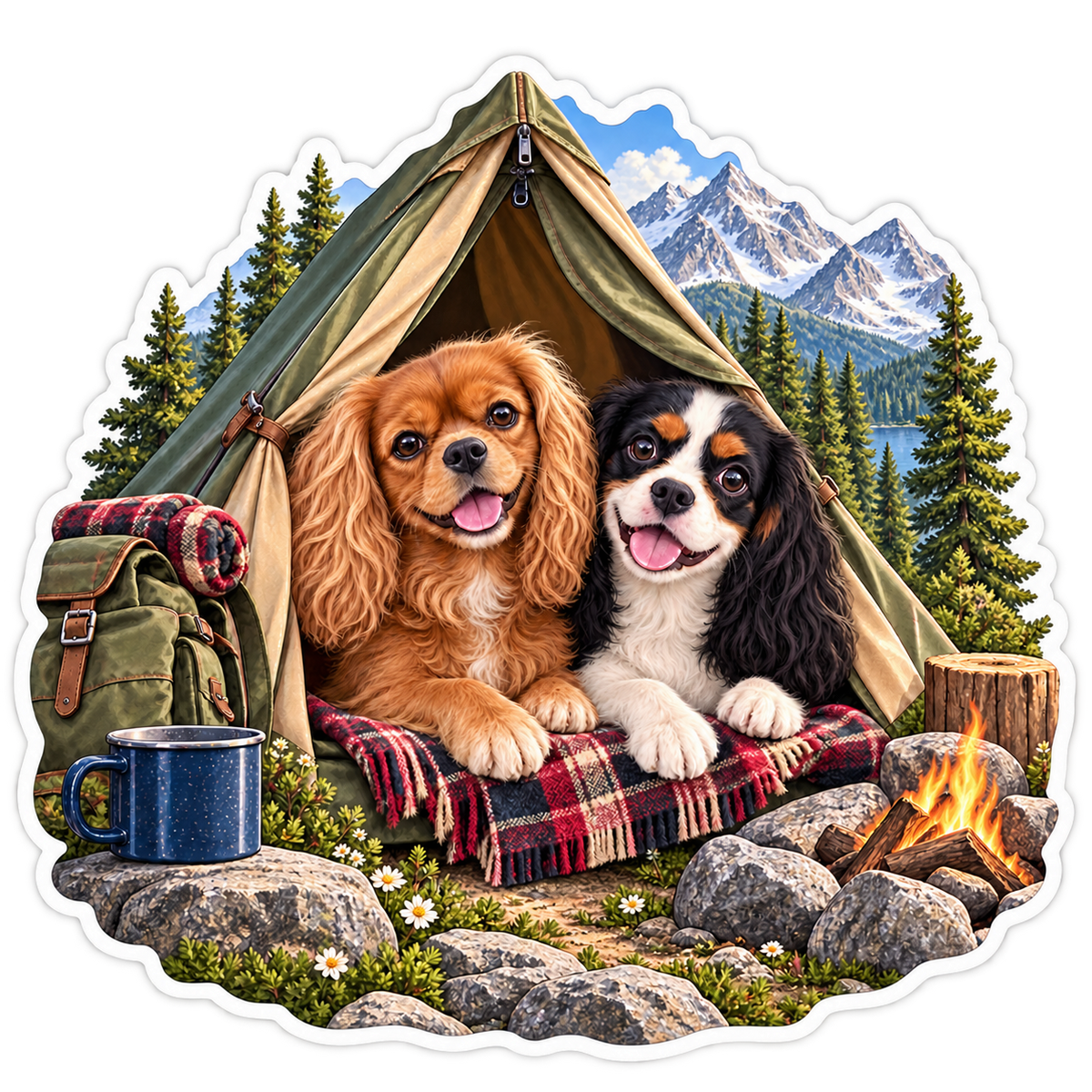 Better Together Camping Cavalier Sticker