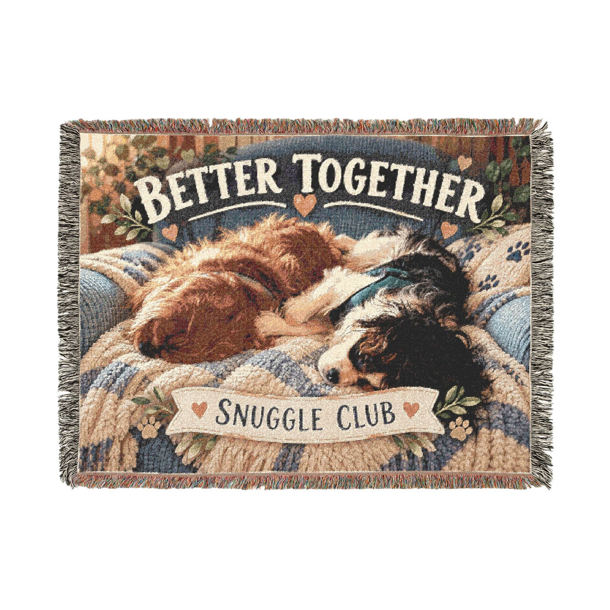 Better Together Sleeping Cavaliers Woven Blanket — Cavy Snuggle Club Throw